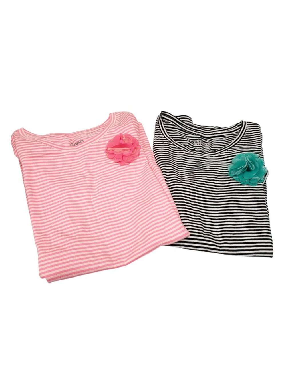 Circo Girls Striped Short Sleeve Tops with Flowers Size XL (14/16) Lot